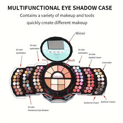 110 Color All-in-One Makeup Palette Gift Set Include Eyeshadow Glitter Lipstick Concealer Blush Eyeliner Highlighter With Mirror