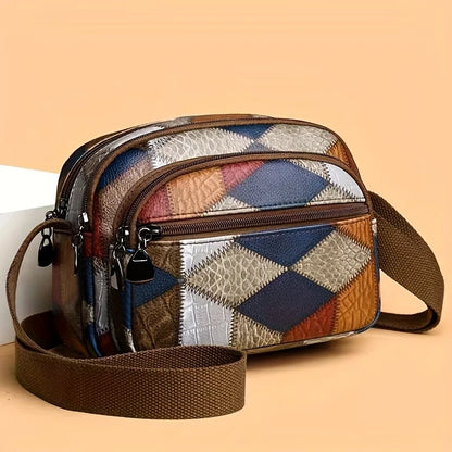 Daily Wear Vintage Check Small Shoulder Crossbody Bag Lightweight Design, Portable Handbag for Ladies Casual Street Matching