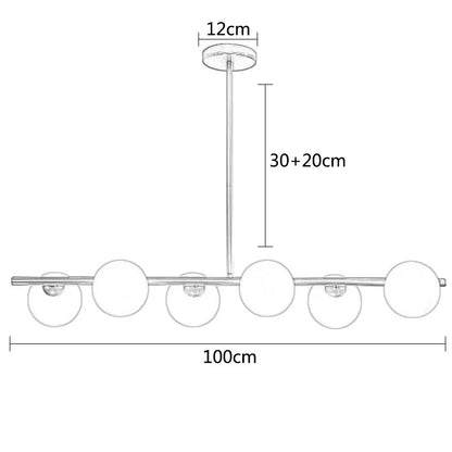 OUDELADILong dining table pendant lights Brass Lighting fixtures living room Restaurant  Kitchen Island Glass ball Chandelier