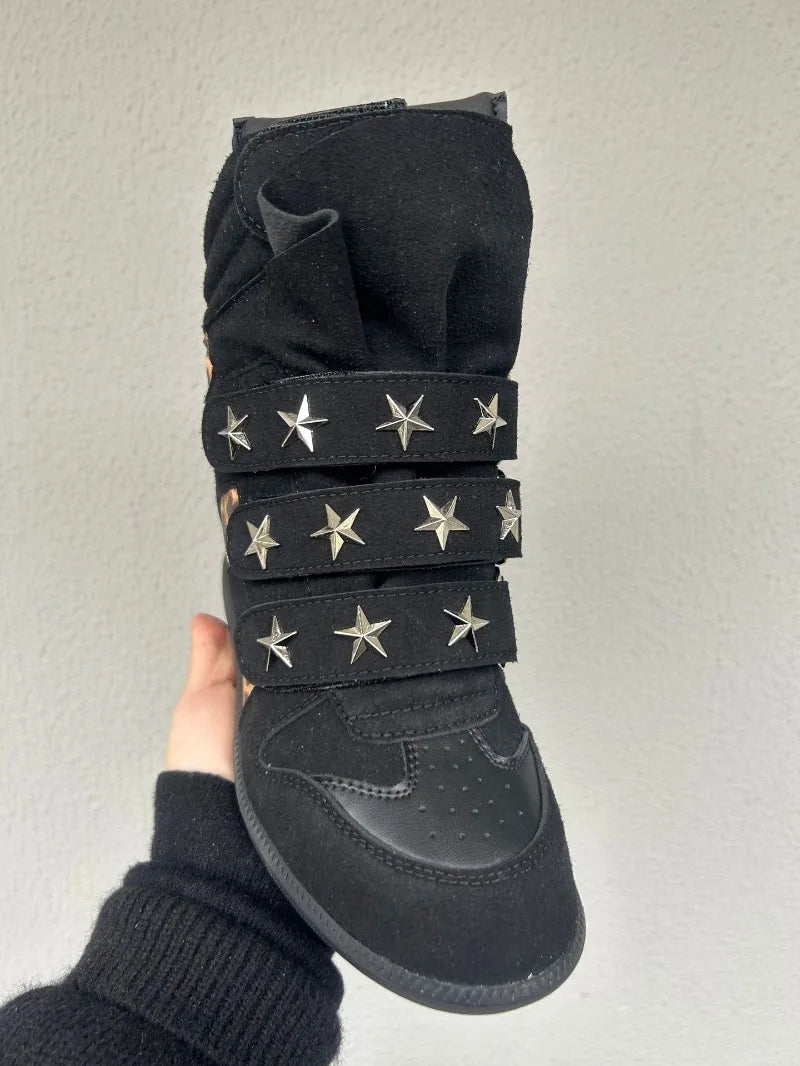 New Women Shoes Luxury Genuine Leather Ankle Boots for Woman Fashion Leopard Print Sports Casual Shoe Designer Shoes Botas Mujer