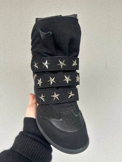 New Women Shoes Luxury Genuine Leather Ankle Boots for Woman Fashion Leopard Print Sports Casual Shoe Designer Shoes Botas Mujer