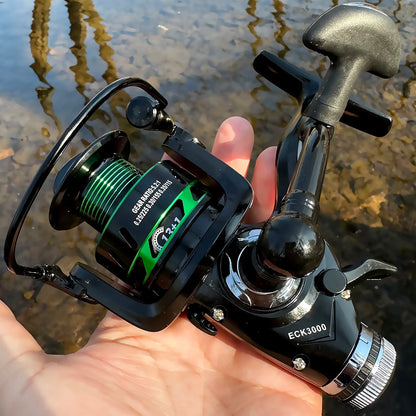 Carp Double Brake Design Spinning Fishing Reel Gear Ratio 5.2:1 High-speed with Dual Braking System Bass Travel Fishing Gear