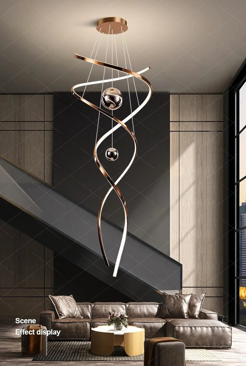 Modern home decor led lights pendant light lamps forstaircase Chandeliers for living room hanging light indoor lighting