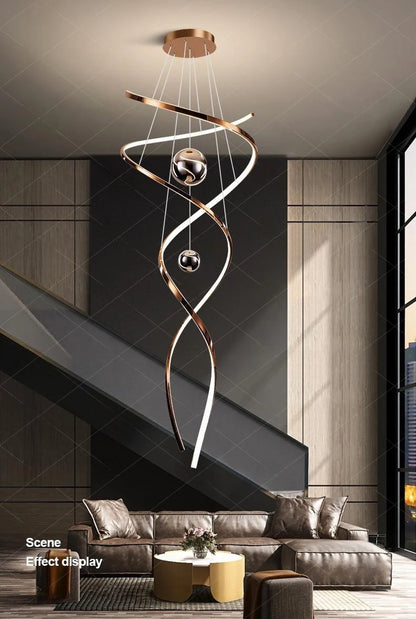 Modern home decor led lights pendant light lamps forstaircase Chandeliers for living room hanging light indoor lighting