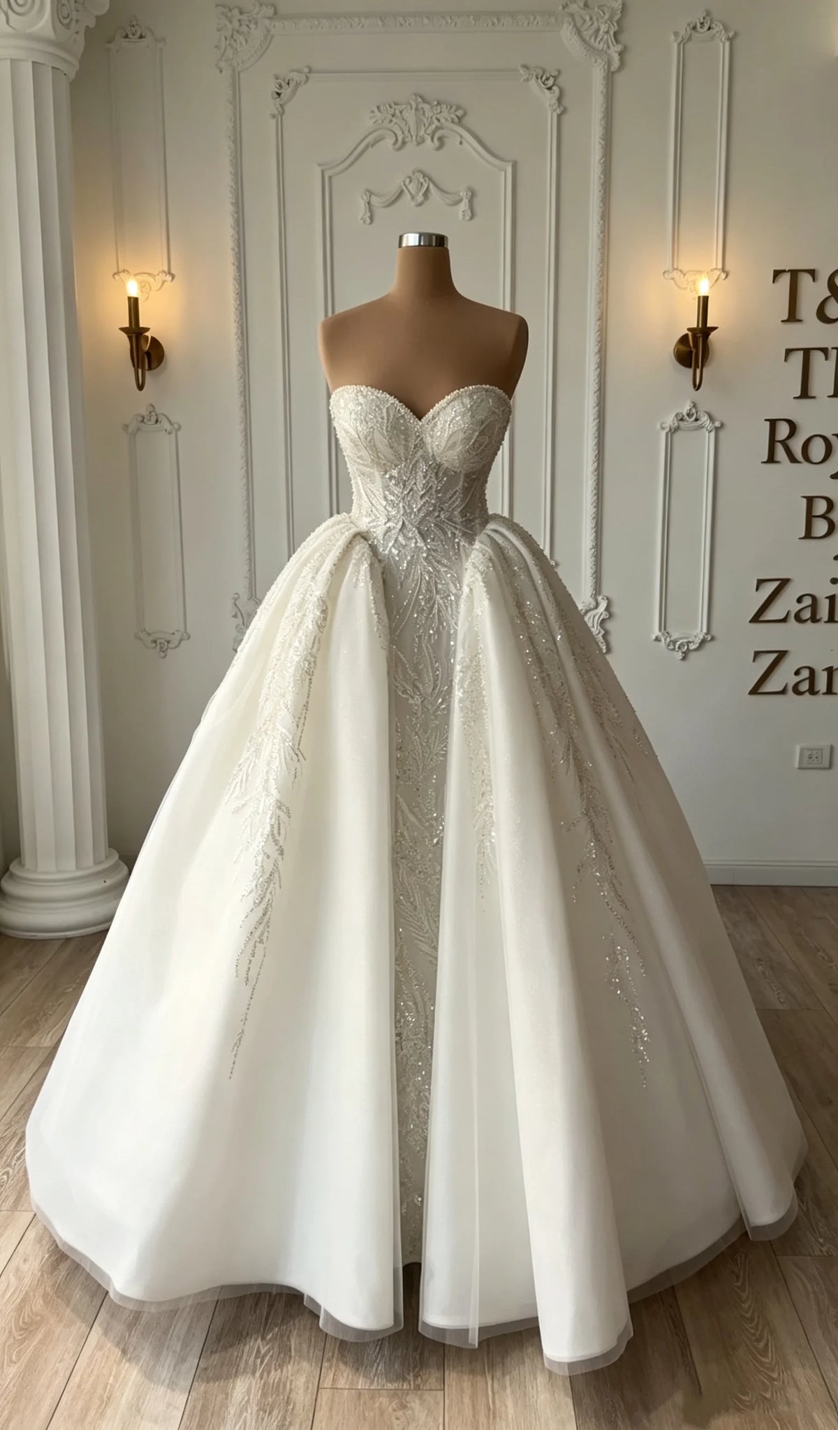 Luxurious Sparkling Sweetheart Feather Beaded Prom Dresses Satin Tulle A-line Wedding Dress Church Train Bride Dress Customized