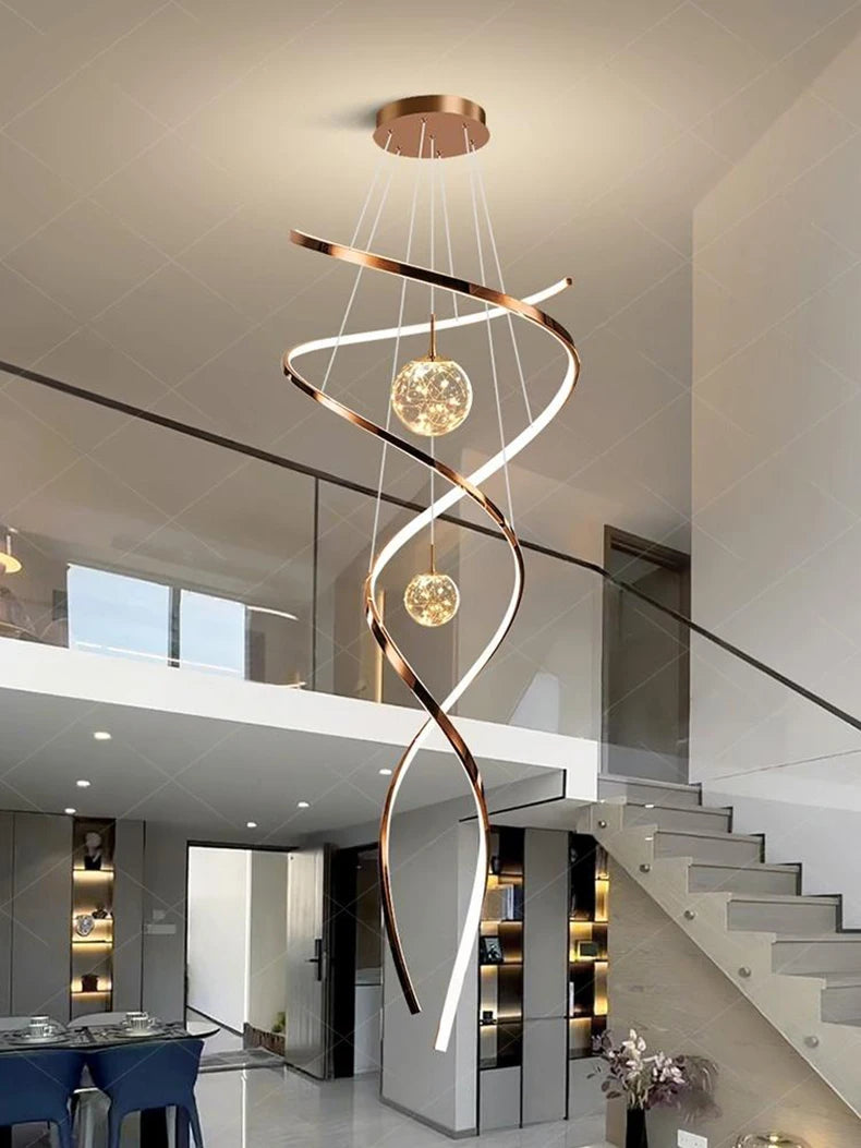 Modern home decor led lights pendant light lamps forstaircase Chandeliers for living room hanging light indoor lighting
