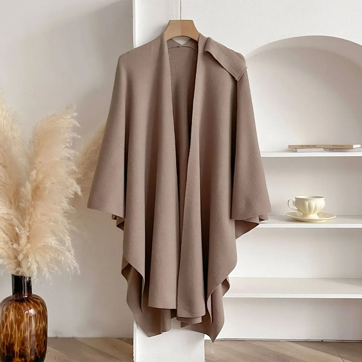 Women Poncho Winter Warm Solid Color Shawl Double Sided Designer Blanket Luxury Scarf Female Cloak Cashmere Pashmina Cape Stole