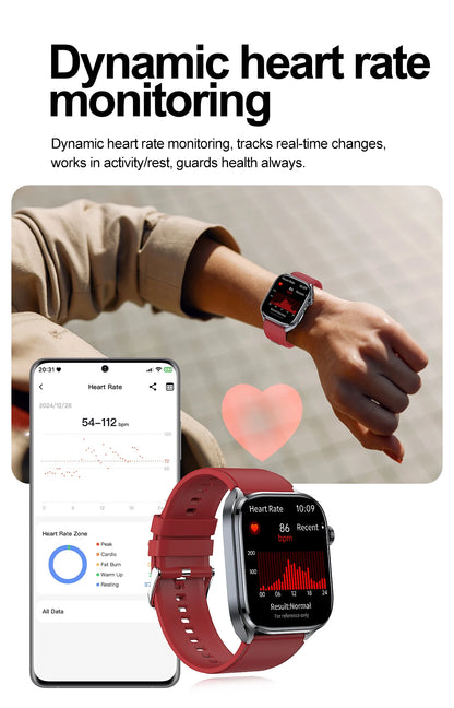 2026 New Non-Invasive Laser Treatment Three High Smart Watch Man ECG Heart Test Blood Fat Uric Acid Smart Watch For Android IOS