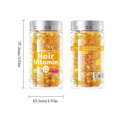 Hair Care Essence Capsules Bee-Infused For Women & Men Hair Care Oil Smooth Repair Damaged Hair Treatment Serum,Vitamin A,E,H,B5