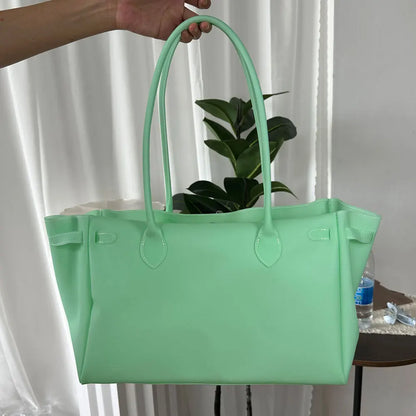 2026 Summer Y2K Women Jelly Bags PVC Plastic Waterproof Colorful Tote Bag Trendy Fashion Korean Vacation Beach Shoulder Bag