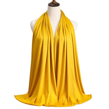 Womens Muslim Ramadan Fashion Modal Cotton Jersey Hijab Womens High Quality Solid Color Soft Hijab Long African Scarf