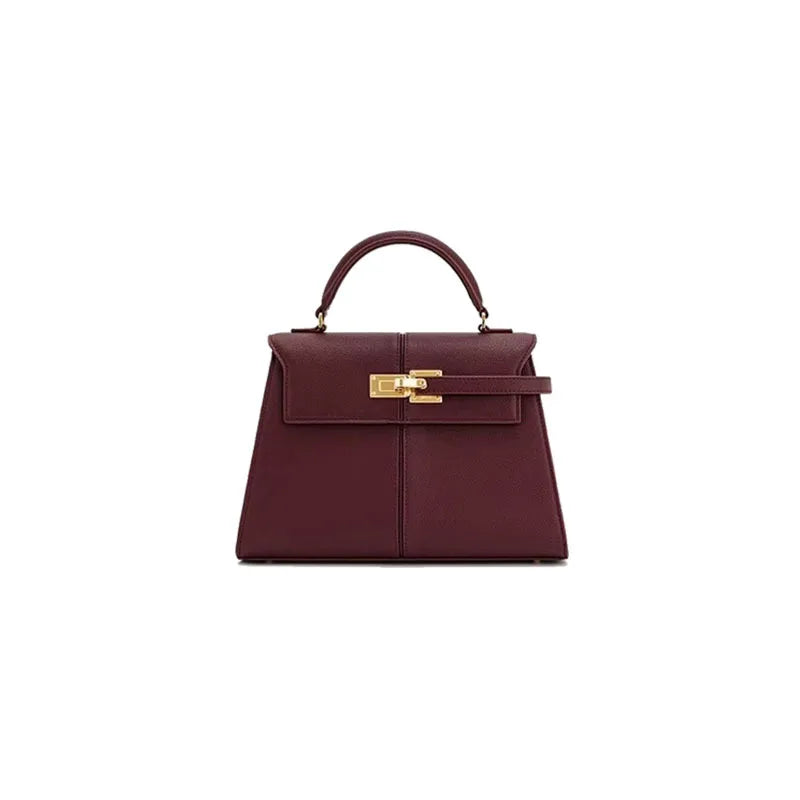 JW PEI New Trapezoidal Genuine Leather Women Handbag Niche Fashion Versatile Top Handle Luxury Ladies Shoulder Crossbody Purse