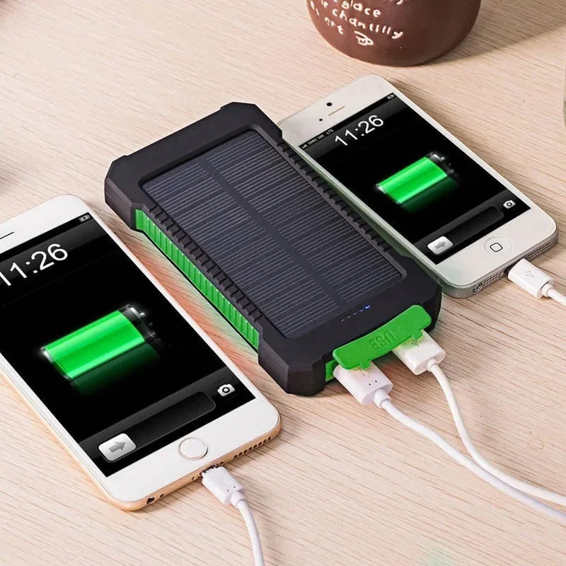 Solar Power Bank 100000mAh Waterproof Portable Solar Panel Charger Powerbank for iPhone16 Samsung Huawei Xiaomi External Battery