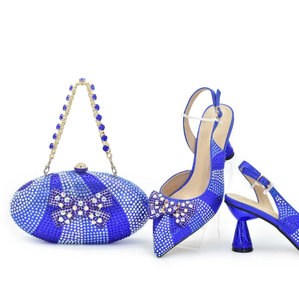 Doershow Lastest Italian Design Fashion Style Ladies Shoes with Matching Bag Set 2026 Nigerian Shoes and Bag Set! HO1-1