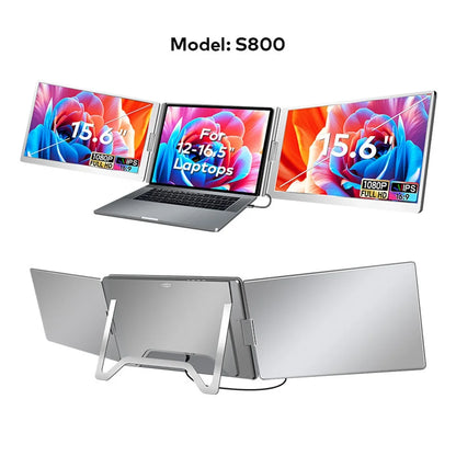 Dual Screen Display 14" to 16" Extended Multiple Monitor Laptop Sub Screen Triple LCD Extender Compatible with All PC Rospider