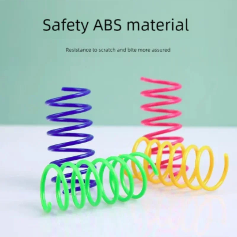 4Pcs Interactive Colorful Gauge Kitten Coil Spiral Springs Cat Toys for Kittens And Cats Pet Products