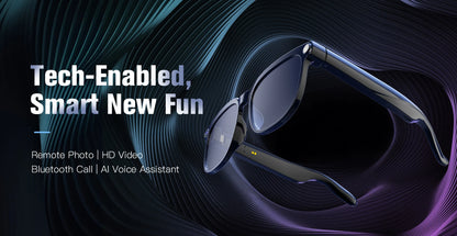 New Smart Glasses 800W HD Pixel Camera Dual Speakers 290mAh Battery Real-time Translation Al Voice Assistant Men Sunglasses
