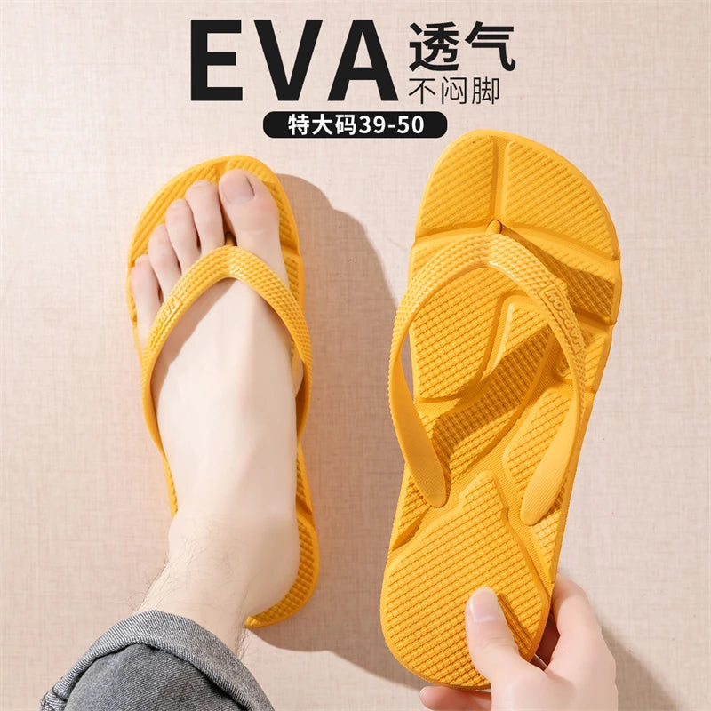 Summer Men's Flip Flops Plus Size 49 50 Soft Comfort Breathable Slippers Non-Slip House Outdoor Beach Slides Massage Flip Flops