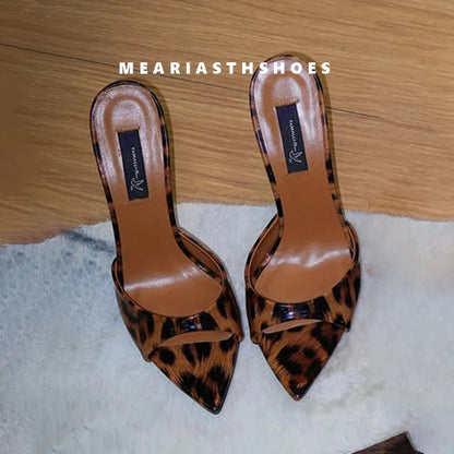 Super-high Heel Slippers Women Shoes Summer Peep Toe Mixed Colors Stiletto Sandals Sexy Party Ladies Shoes Luxury Woman Pumps