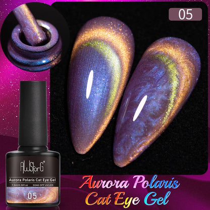 AWStorG 7.5ml Light Color Cat Eye Gel Nail Polish Pink Semi Permanent Glitter Magnetic Gel Soak Off UV LED Varnish Nail Art