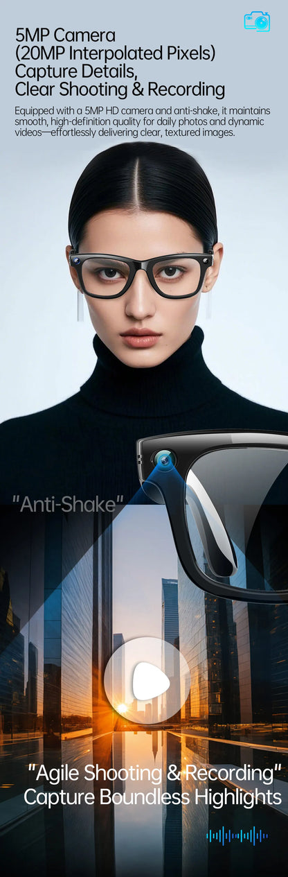 AI Smart Glasses with 8MP Camera Video Recording 100+ Languages Translation Sunglasses Bluetooth Call Music Play Men Women 2026