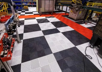 40PCS Pvc Garage Floor Tiles High Quality Pvc Car Garage Flooring Mat PP Plastic Interlocking Car Wash Room Tiles