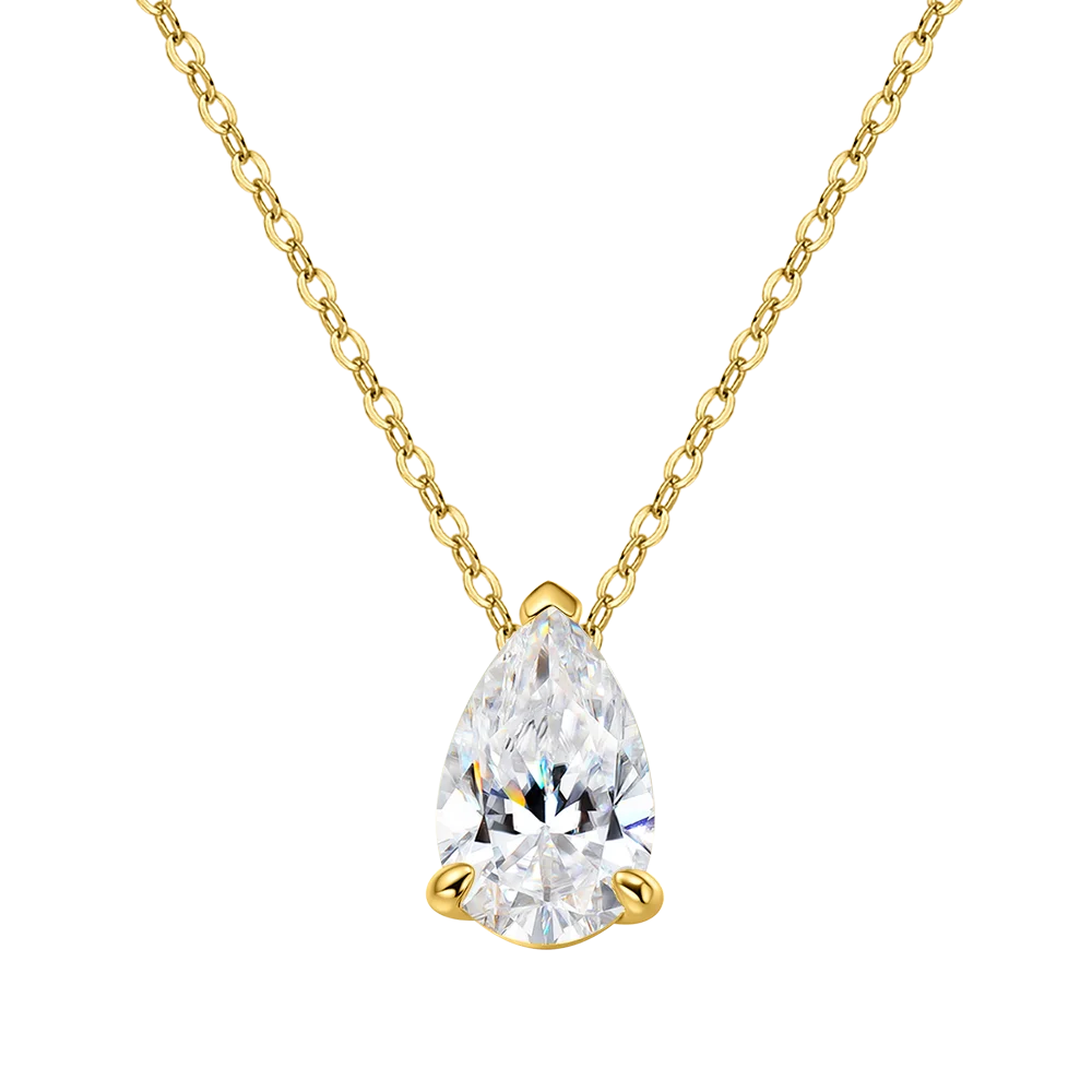 Serenity 3ct 5ct Pear Cut Moissanite Necklace for Women S925 Sterling Silver Chain Jewelry Sparkling Water Drop Pendant Necklace