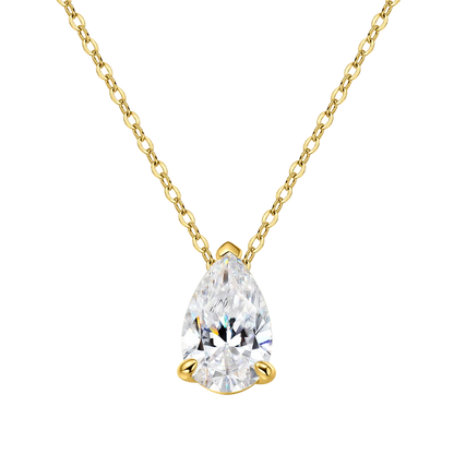 Serenity 3ct 5ct Pear Cut Moissanite Necklace for Women S925 Sterling Silver Chain Jewelry Sparkling Water Drop Pendant Necklace