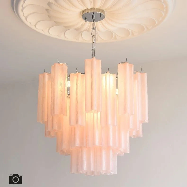 Designer Murano Ceiling Chandeliers Pink Colorful Glass LED Hanging Pendant Lights for Living Dining Room Bar Villa Art Lighting