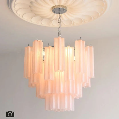 Designer Murano Ceiling Chandeliers Pink Colorful Glass LED Hanging Pendant Lights for Living Dining Room Bar Villa Art Lighting