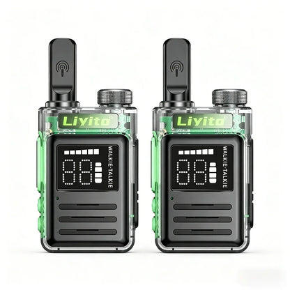 Mini Walkie Talkie 2 Pack Rechargeable Long Range Two Way Radio Type-C Charging 16 Channels Clear Audio for Business Outdoor