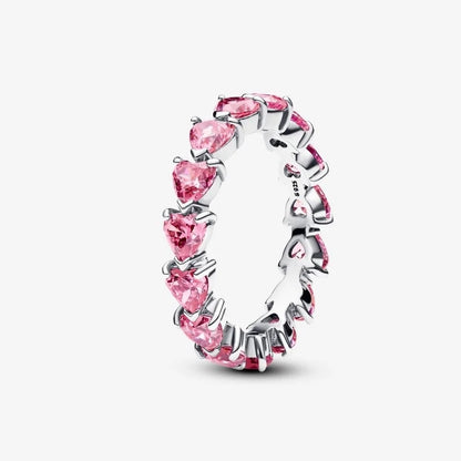 Luxury Original 925 Sterling Silver Heart-shaped Bow Flower Ring fit Women's High-end Jewelry Parties Valentine's Day Gifts