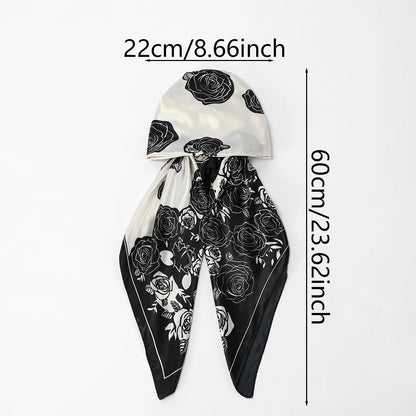 New Muslim Satin Silk Instant Hijabs Scarf Printed Turban Thick Hijab Cap Night Cap Women Ramadan Elastic Satin Hair Bonnet Eid