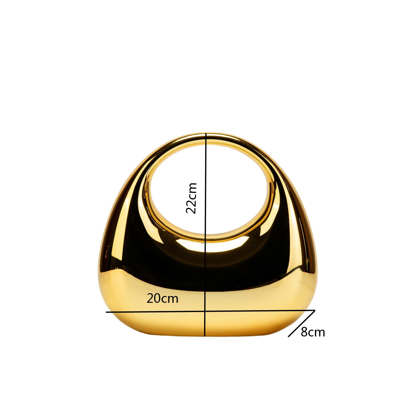 Golden Evening bag Purses and handbag luxury Designer shoulder bags moon bag Party Wedding Round Acrylic Shiny  Clutch purse