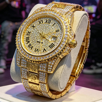 Iced Out Hot Selling NO Logo Full Diamond Hip Hop Bling Quartz Watch Men High Quality Classic Fashion AAA Wristwatch Man Jewelry