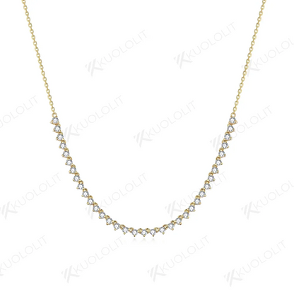 Kuololit 0.9CTW Moissanite DVS1 Necklaces for Women Men Solid 585 14K 10K 925 Sliver Yellow Gold Round for Anniversary Christmas