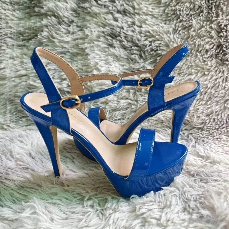 Women Sexy Pumps Peep Toes Sandals Stilettos 14cm Elegant Platform High Heels Luxury Nighclub Party Wedding Jazz Dance Shoes