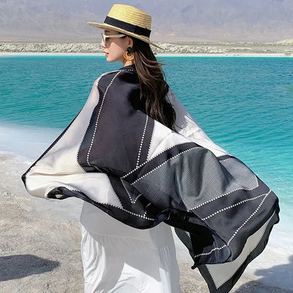 Beach Scarf Women Luxury Designer Tree Print Shawls Travel Long Foulard Female Sun Protection Wraps New YD0861