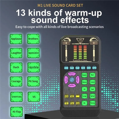 A34M-Sound Card Set With Headphones And Converters- Professional Voice Changer For Live Streaming Studio Recording