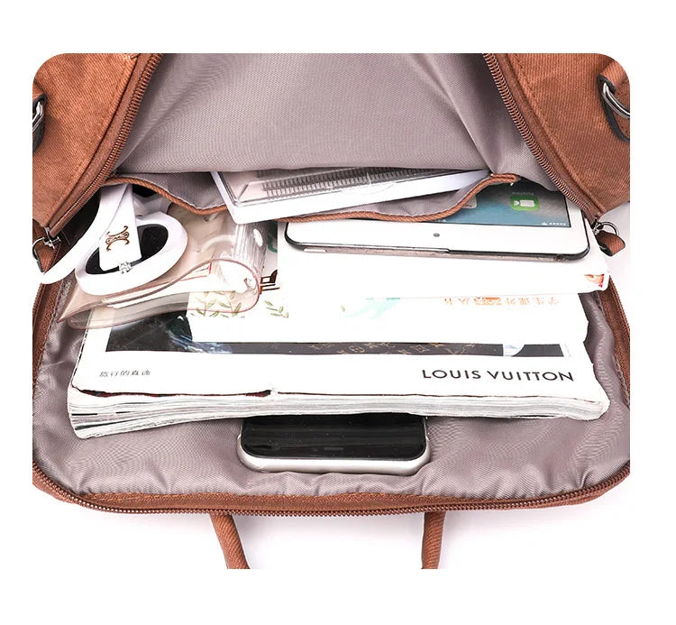 Trendy Women's Backpack Soft Leather Versatile Shoulder Crossbody Bag Large Capacity Travel Backpack Designer Luxury Storage Bag
