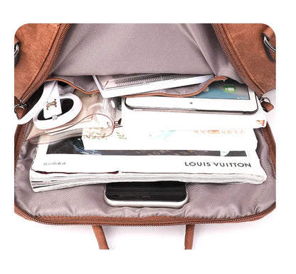 Trendy Women's Backpack Soft Leather Versatile Shoulder Crossbody Bag Large Capacity Travel Backpack Designer Luxury Storage Bag