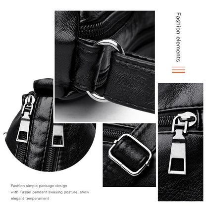 Fashion Soft Leather Crossbody Bags for Women 2026 Casual Female Multi Pocket Messenger Bags Retro Handbags Ladies Shoulder Bags