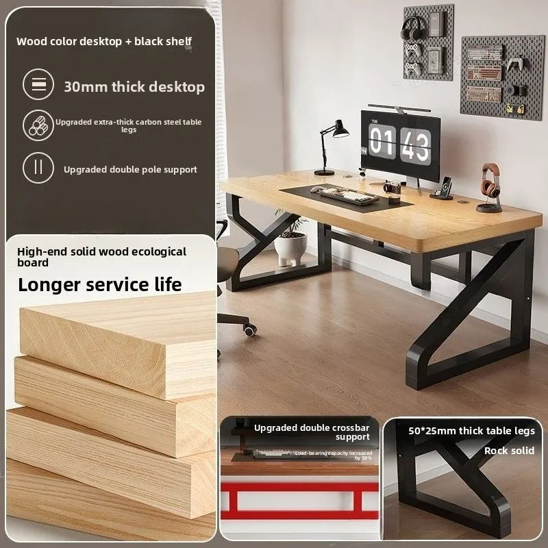 Heavy Duty 30MM Thick Solid Wood Computer Desk Ergonomic Office Desk Study Table Home Office Furniture Writing Desk Gaming