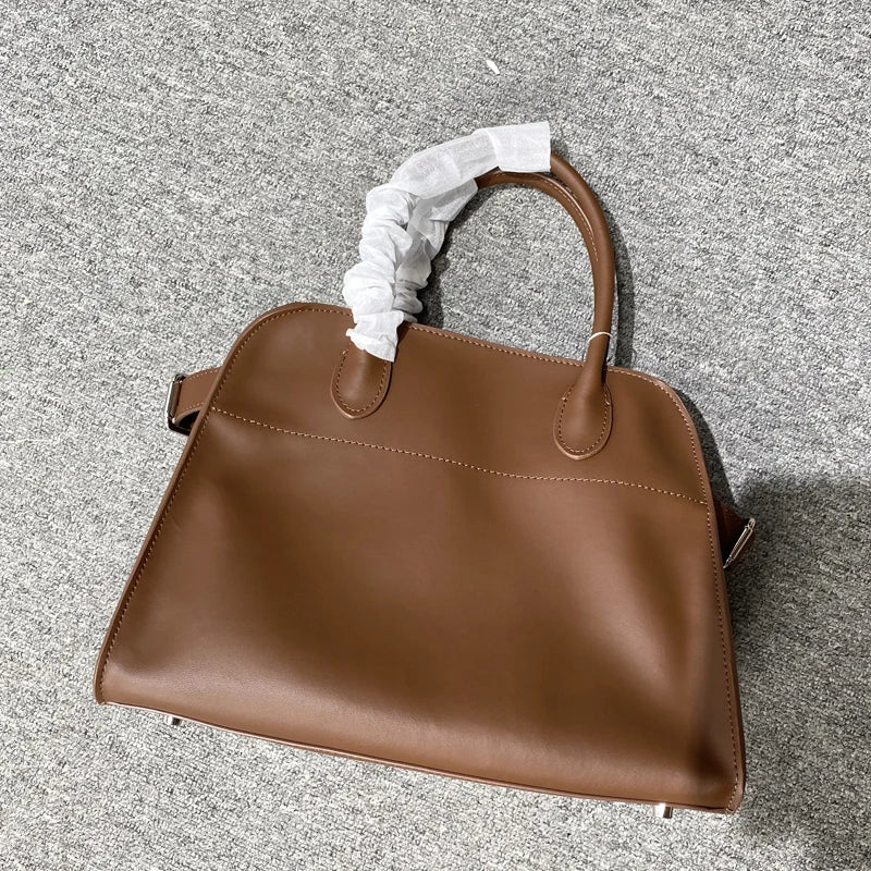 Genuine Leather The Tote Bags For Women Luxury Designer Handbag Purses 2024 New In First Layer Cowhide Large Top Handle Shoulder