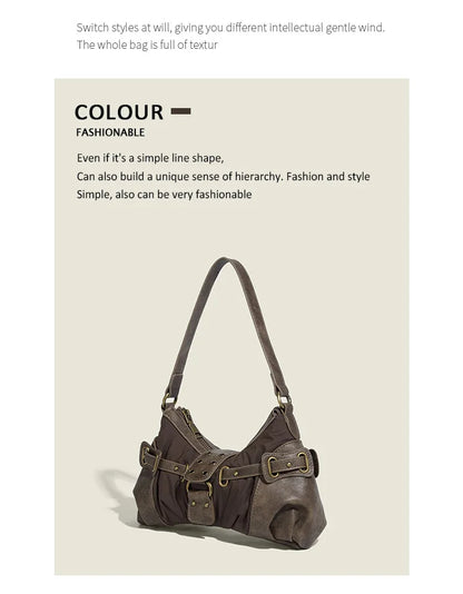 England Style Bags For Women Luxury Designer Handbags And Purses New In Polyester Vintage Rivet Small Underarm Shoulder Bag