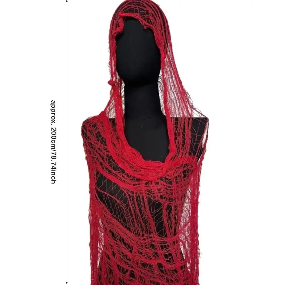 Lightweight Trendy Distressed Scarf Casual Solid Color Ragged Shawl Mesh Hole Photography Shawl Street Wear