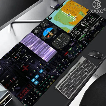 Rolling in the Sky: Professional Helicopter Cockpit Mouse Pad - XXL Gaming Desk Mat for Flight Simulator & Office XAXC