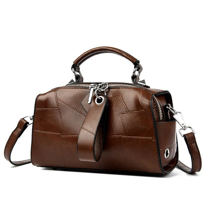 New Fashion Crossbody Bags Women's Genuine Leather Bag Simple Tote Bag Vintage Boston Handbag Luxury Design Female Shoulder Bags