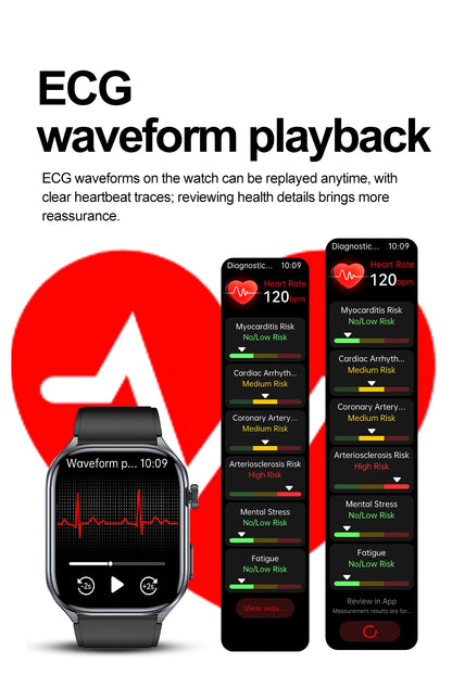 2026 New Non-Invasive Laser Treatment Three High Smart Watch Man ECG Heart Test Blood Fat Uric Acid Smart Watch For Android IOS