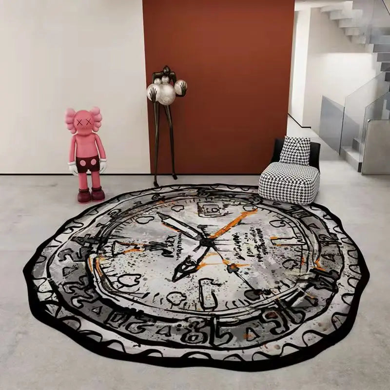 Clock Dial Art Printed Floor Mat Door Mats Lounge Rug Kids Carpet Living Room Bedroom Cloakroom Modern Home Decoration Rugs